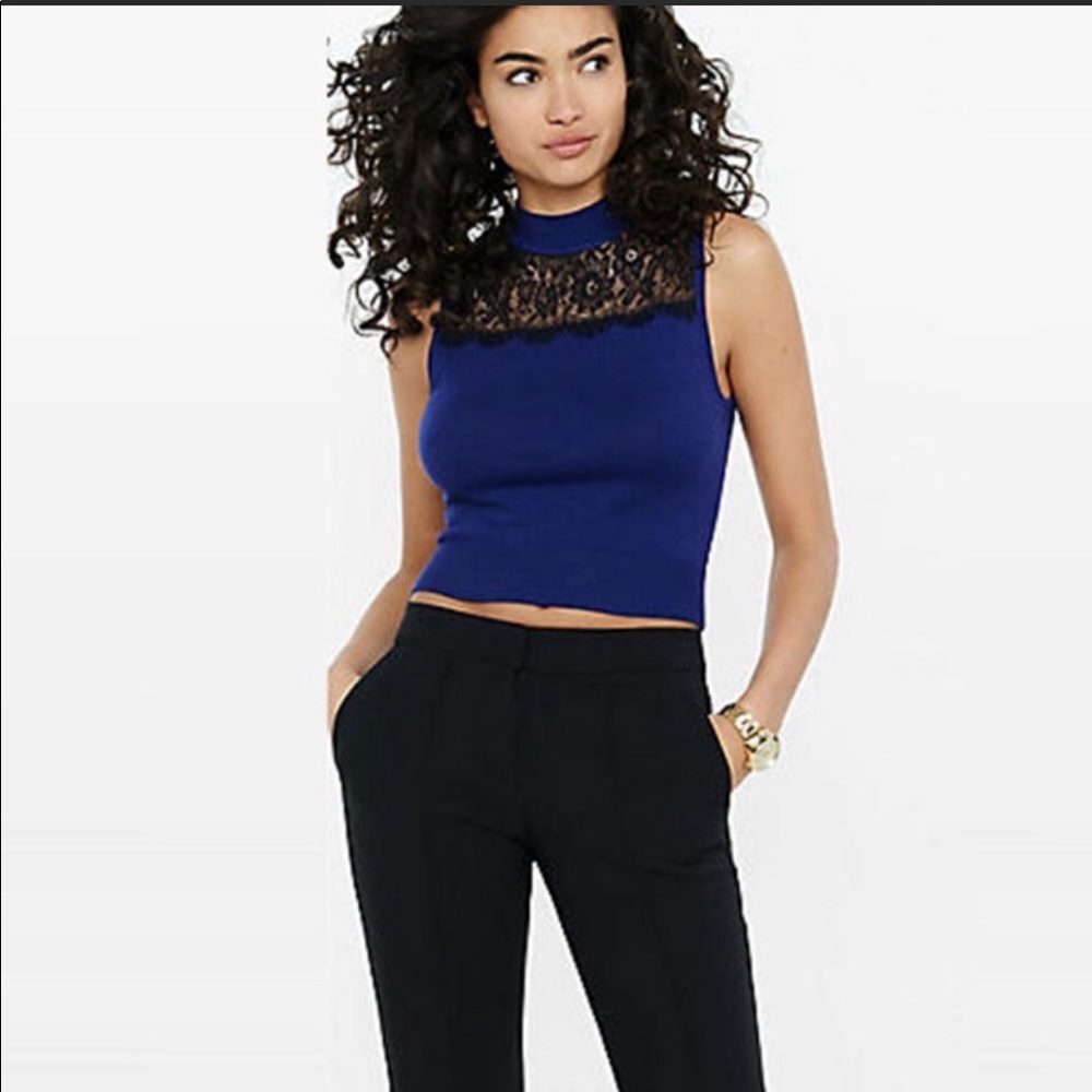 🆕 NWT Express sleeveless mock neck lace top